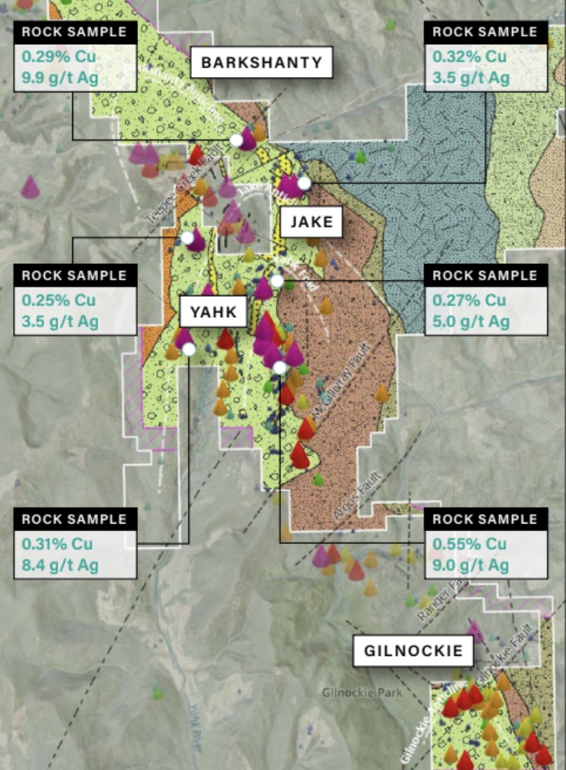 Mapping and rock assay compilation map